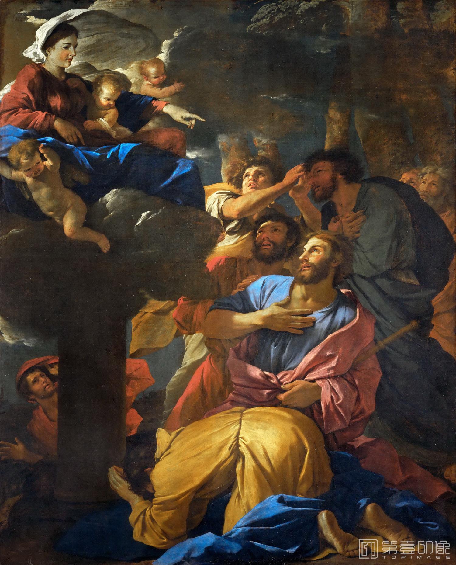 油画-卢浮宫-Nicolas PoussinAppearance of the Virgin to Saint James the Greater-1368